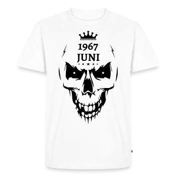 Juin 1967 Crâne - T-shirt Premium bio Homme - blanc - Devant - Nico (187cm)