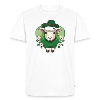 Mouton de la Saint-Patrick avec des fleurs - T-shirt Premium bio Homme - blanc - Devant - Nico (187cm)