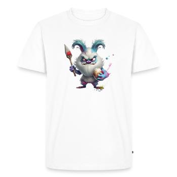 Lapin de Pâques monstre avec œuf de Pâques - T-shirt Premium bio Homme - blanc - Devant - Nico (187cm)