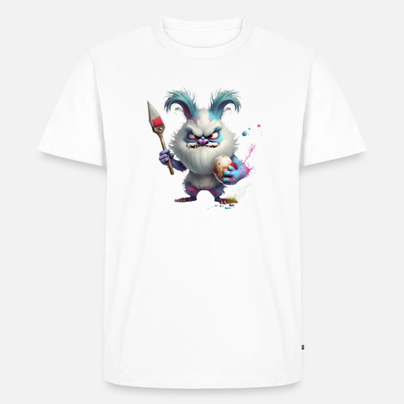 Monster Easter with Easter Egg - Men's Premium Organic T-Shirt - white