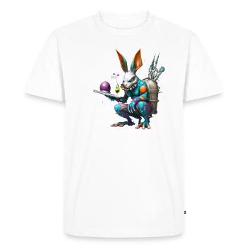 Future Technology Rabbit - Men's Premium Organic T-Shirt - white - Front - Nico (187cm)