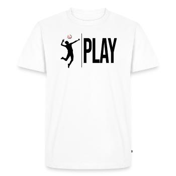 Drôle de jouer au volleyball - - T-shirt Premium bio Homme - blanc - Devant - Nico (187cm)
