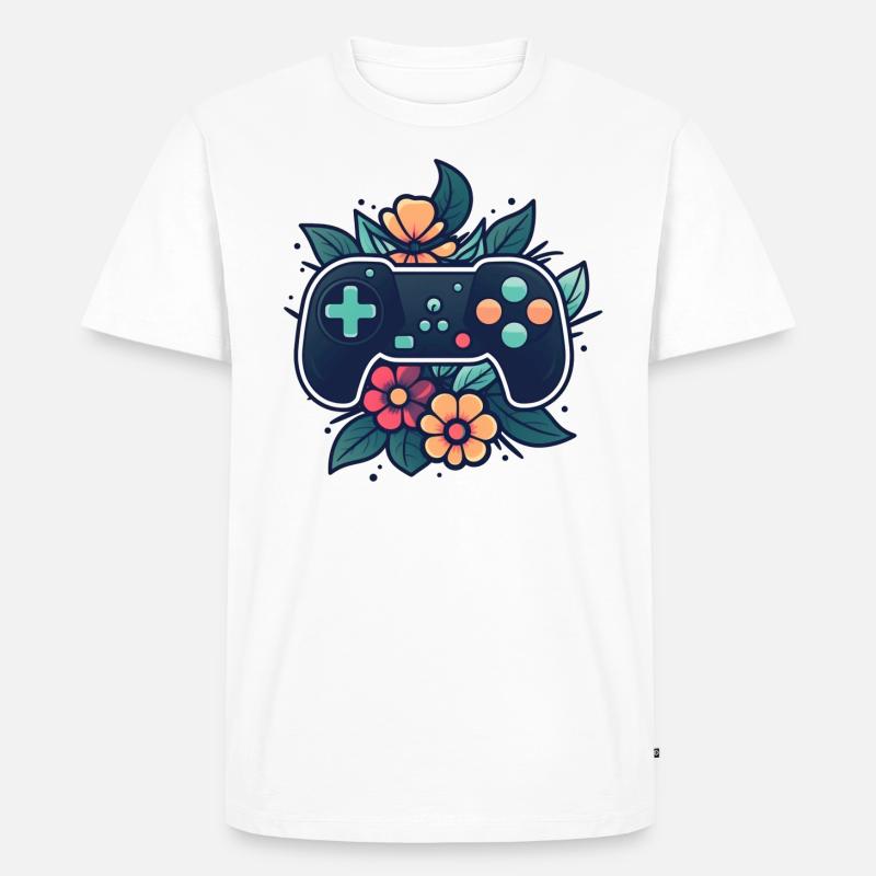 CONTROLLER - vert floral - Pic - T-shirt Premium bio Homme - blanc