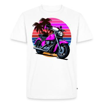 moto rétro - T-shirt Premium bio Homme - blanc - Devant - Nico (187cm)