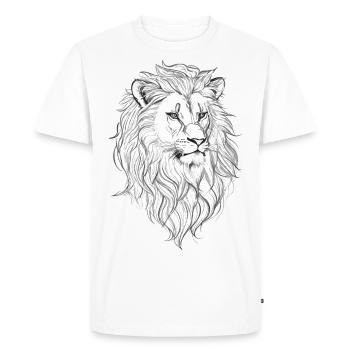 Tête de lion - T-shirt Premium bio Homme - blanc - Devant - Nico (187cm)