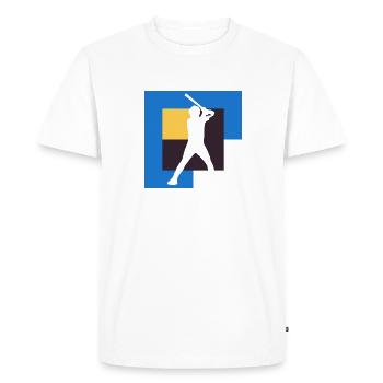 Receveur de frappeurs de baseball - T-shirt Premium bio Homme - blanc - Devant - Nico (187cm)