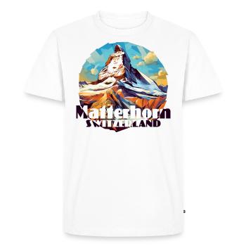 Matterhorn Zermatt Randonnée Ski Souvenir - T-shirt Premium bio Homme - blanc - Devant - Nico (187cm)