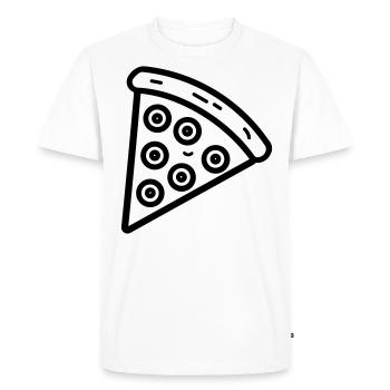 Pizza slice - Men's Premium Organic T-Shirt - white - Front - Nico (187cm)