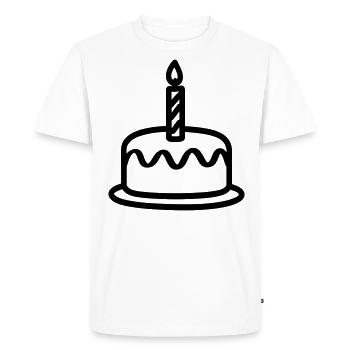 Gateau d'anniversaire - T-shirt Premium bio Homme - blanc - Devant - Nico (187cm)