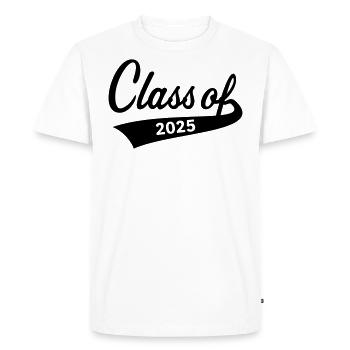 Classe de 2025 (Classe de graduation / B) - T-shirt Premium bio Homme - blanc - Devant - Nico (187cm)