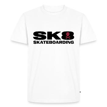 skateur sk8 slateboard halfpipe skateboarder - T-shirt Premium bio Homme - blanc - Devant - Nico (187cm)