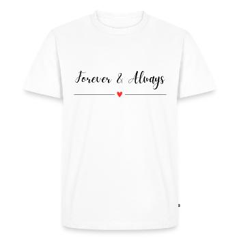 Pour toujours et toujours - T-shirt Premium bio Homme - blanc - Devant - Nico (187cm)