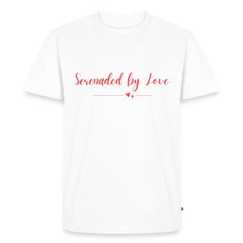 Sérénade par l’amour - T-shirt Premium bio Homme - blanc - Devant - Nico (187cm)