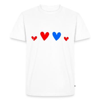Family Love 2 Children Parents 2 Daughters Hearts - Men's Premium Organic T-Shirt - white - Front - Nico (187cm)