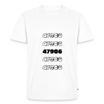Postal code Kempen - 47906 x5 - Men's Premium Organic T-Shirt - white - Front - Nico (187cm)