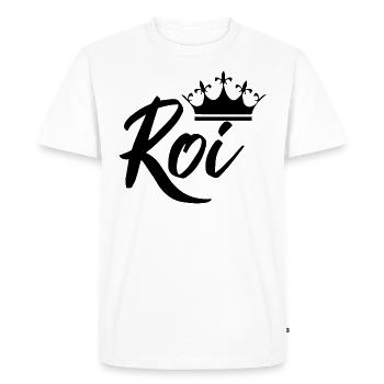 The King - Men's Premium Organic T-Shirt - white - Front - Nico (187cm)