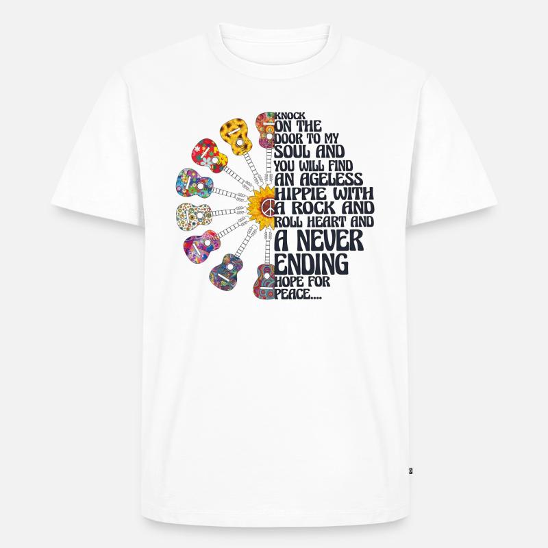 Hippie 2 - Männer Premium Bio T-Shirt - Weiß