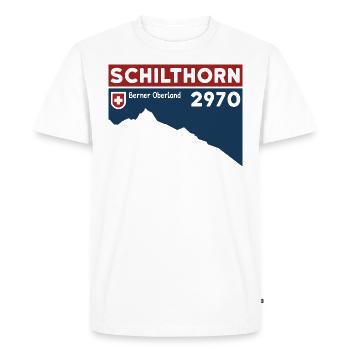 Schilthorn Wanderung Ski Berner Oberland Schweiz - Männer Premium Bio T-Shirt - Weiß - Vorne - Nico (187cm)