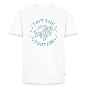 Save the turtles - Men's Premium Organic T-Shirt - white - Front - Nico (187cm)