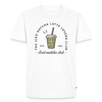 Iced matcha latte glacé - T-shirt Premium bio Homme - blanc - Devant - Nico (187cm)