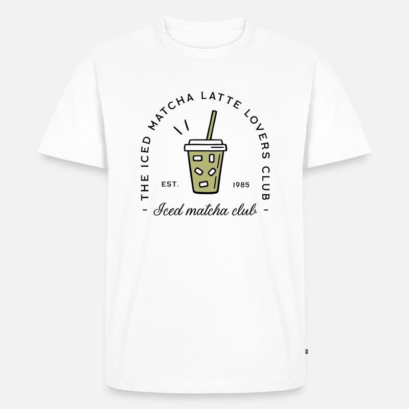 Iced matcha latte lovers - Men's Premium Organic T-Shirt - white