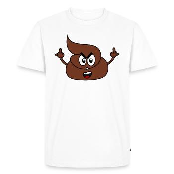 Merde, tas de merde, doigt puant, majeur - T-shirt Premium bio Homme - blanc - Devant - Nico (187cm)