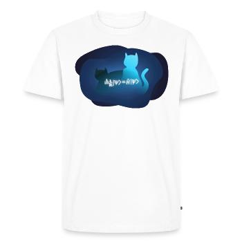 Erwin Schrödinger - Equation and Cat - Men's Premium Organic T-Shirt - white - Front - Nico (187cm)