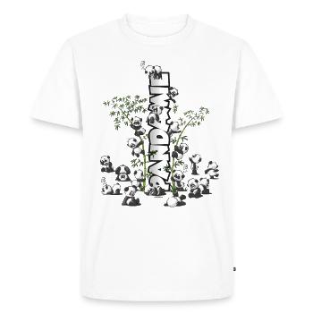 Panda’s « Pandamie » mignon ours panda câlin - T-shirt Premium bio Homme - blanc - Devant - Nico (187cm)