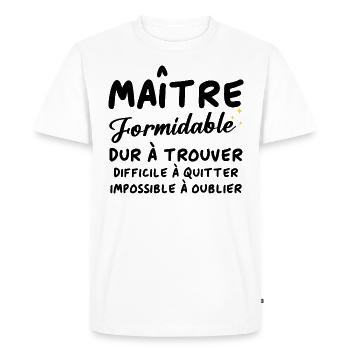 Maître formidable - T-shirt Premium bio Homme - blanc - Devant - Nico (187cm)