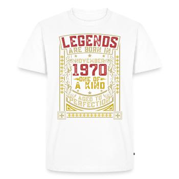 Legends were born in November 1970 gift - Men's Premium Organic T-Shirt - white - Front - Nico (187cm)