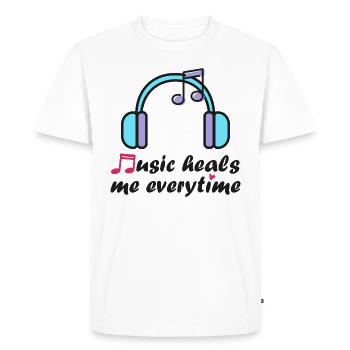 La musique me guérit à chaque fois - T-shirt Premium bio Homme - blanc - Devant - Nico (187cm)