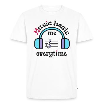 La musique me guérit à chaque fois - T-shirt Premium bio Homme - blanc - Devant - Nico (187cm)