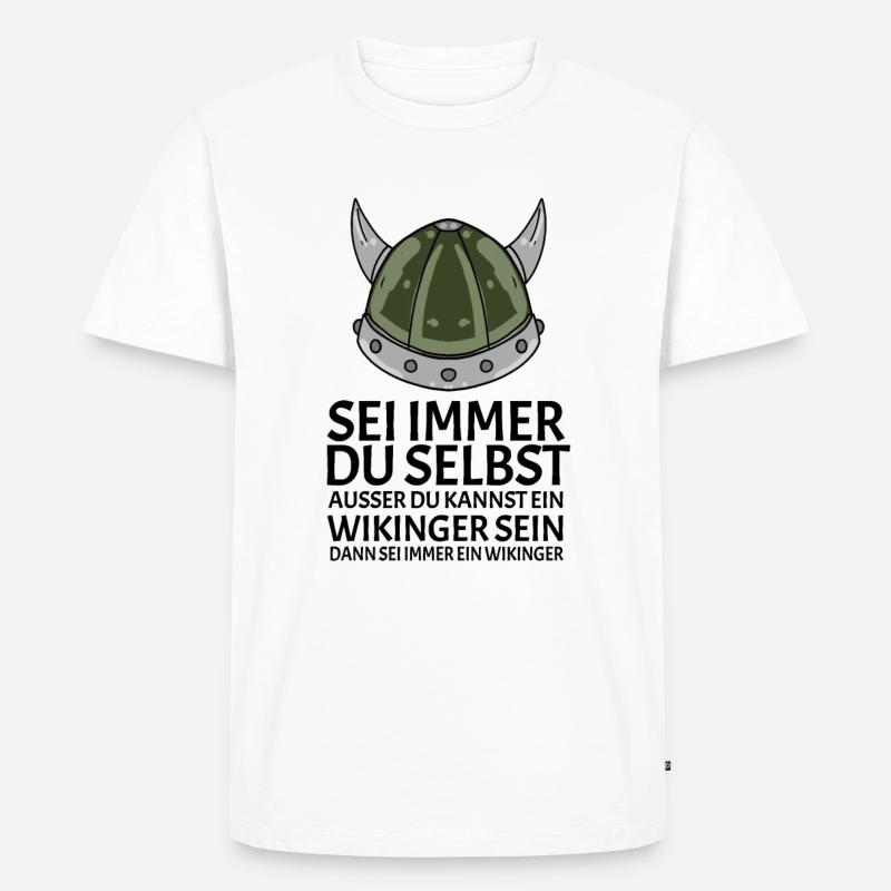 Wikinger Spruch - Männer Premium Bio T-Shirt - Weiß