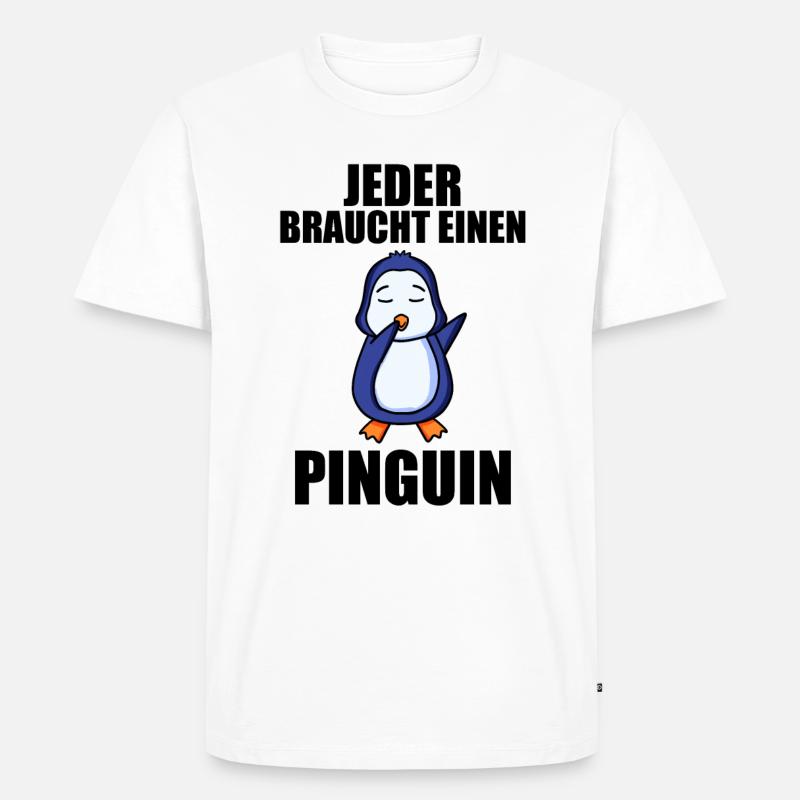 Pinguin Pinguine - Männer Premium Bio T-Shirt - Weiß
