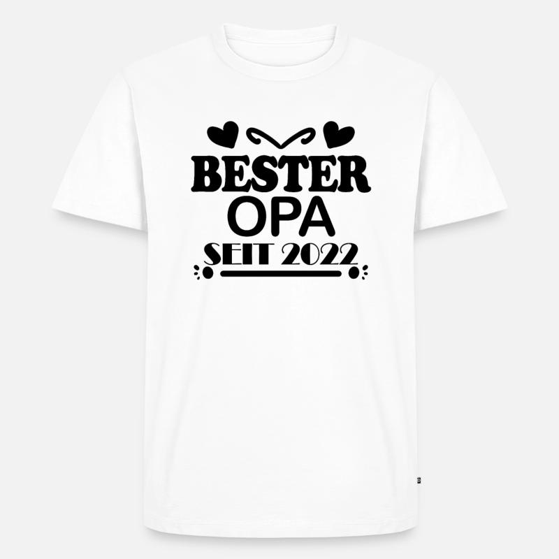 Bester Opa seit 2022 - Männer Premium Bio T-Shirt - Weiß