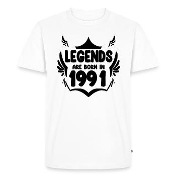 1991 - Né en 1991 - T-shirt Premium bio Homme - blanc - Devant - Nico (187cm)