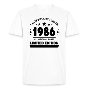 Année de construction 1986 - né en 1986 - T-shirt Premium bio Homme - blanc - Devant - Nico (187cm)