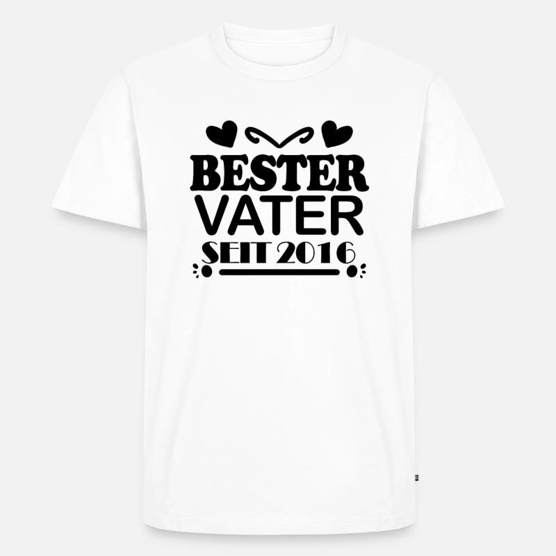Bester Vater seit 2016 - Männer Premium Bio T-Shirt - Weiß
