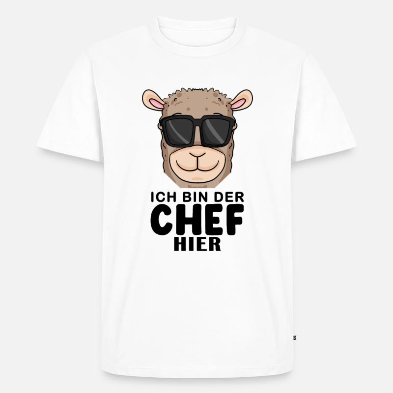 Cool Lama Chef Spruch - Männer Premium Bio T-Shirt - Weiß