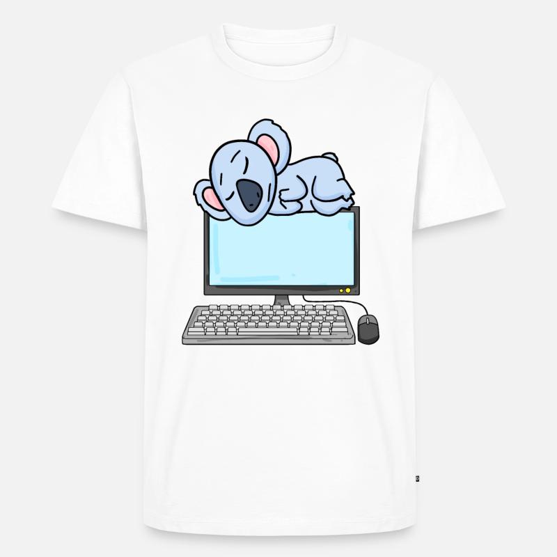 Koala Computer Nerd Programmierer Geschenk - Männer Premium Bio T-Shirt - Weiß