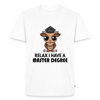 Master Saying - Men's Premium Organic T-Shirt - white - Front - Nico (187cm)