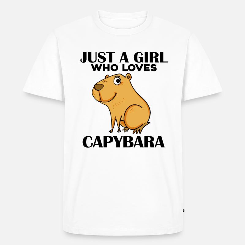 Capybara Mädchen Spruch - Männer Premium Bio T-Shirt - Weiß
