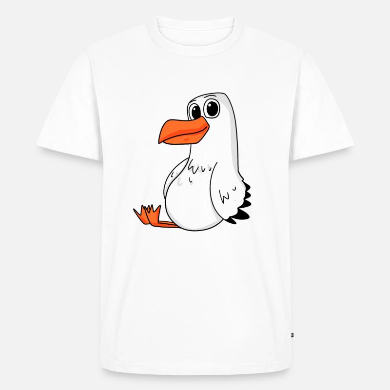 Möwe - Männer Premium Bio T-Shirt - Weiß
