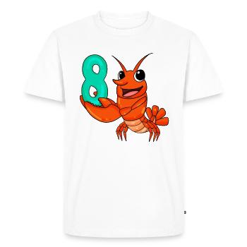 Homard motif 8e anniversaire - huit ans - T-shirt Premium bio Homme - blanc - Devant - Nico (187cm)