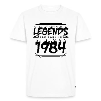1984 - Né en 1984 - Construit en 1984 - T-shirt Premium bio Homme - blanc - Devant - Nico (187cm)