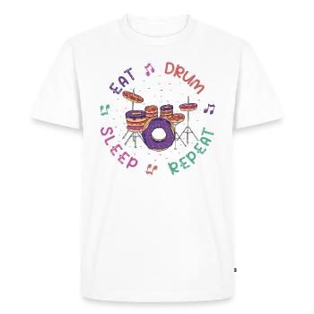 Kit de batterie drôle de Donuts - Batterie de musique - T-shirt Premium bio Homme - blanc - Devant - Nico (187cm)