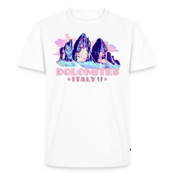 Dolomites Dolomites Souvenirs Randonnée Trois Pics - T-shirt Premium bio Homme - blanc - Devant - Nico (187cm)
