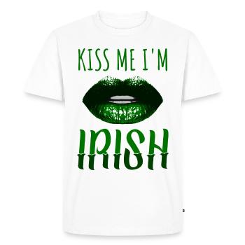 Embrasse-moi, je suis irlandais | kiss me i’m irish - T-shirt Premium bio Homme - blanc - Devant - Nico (187cm)