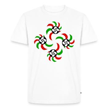 Croix du Pays Basque - T-shirt Premium bio Homme - blanc - Devant - Nico (187cm)