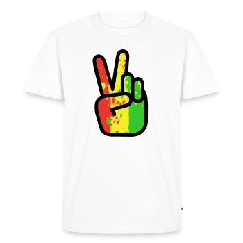 SIGNE DE PAIX RASTA - T-shirt Premium bio Homme - blanc - Devant - Nico (187cm)